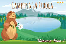 La Pibola logo, campsite in Camon in Ariège